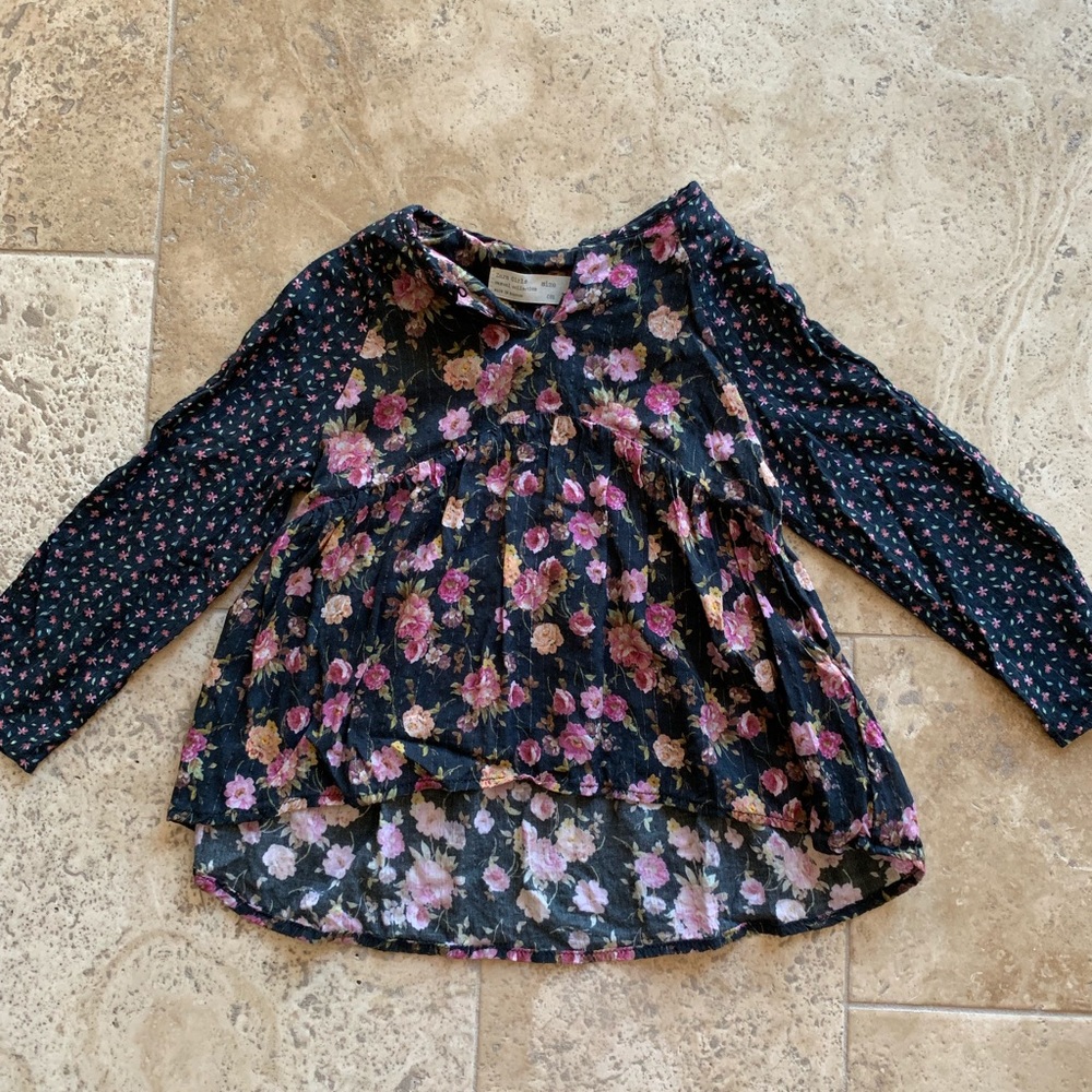 Zara Girls floral top size 5